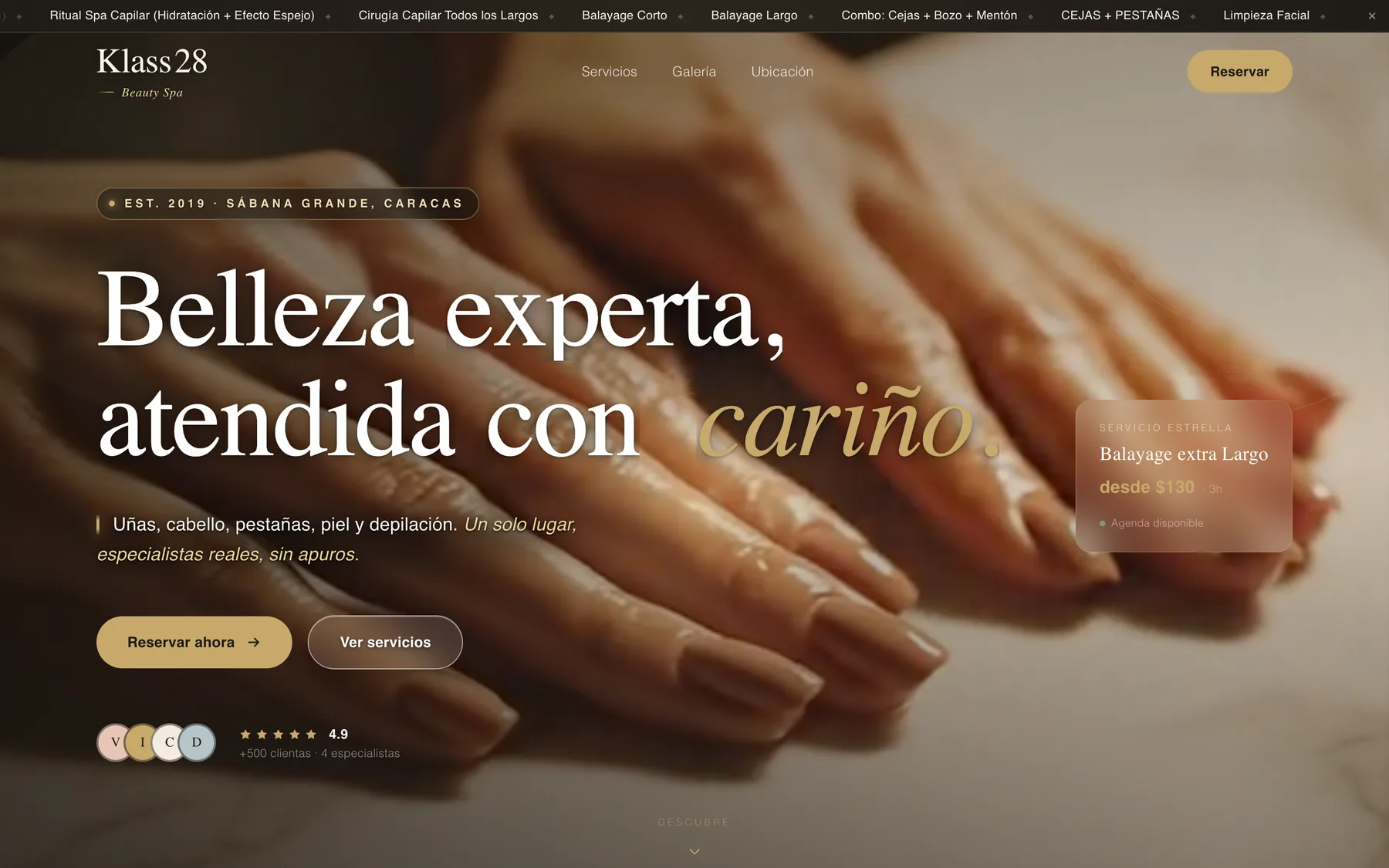 Klass28 Spa: sitio del spa con reserva de citas